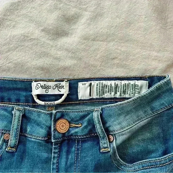 Indigo Rein | Mini Denim Jean Medium Wash Women Size 1 Indie Boho Spring Summer - Picture 7 of 7